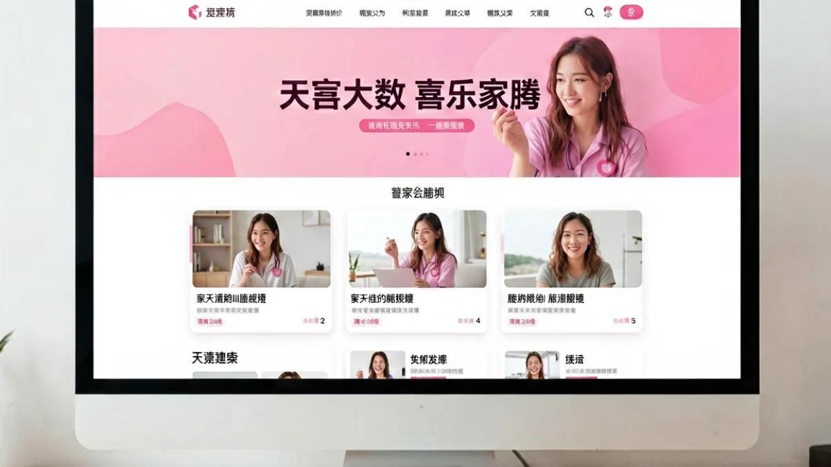 蜜桃传媒门户首页全貌展示，呈现平台内容分类、精选作品封面与数据统计概览